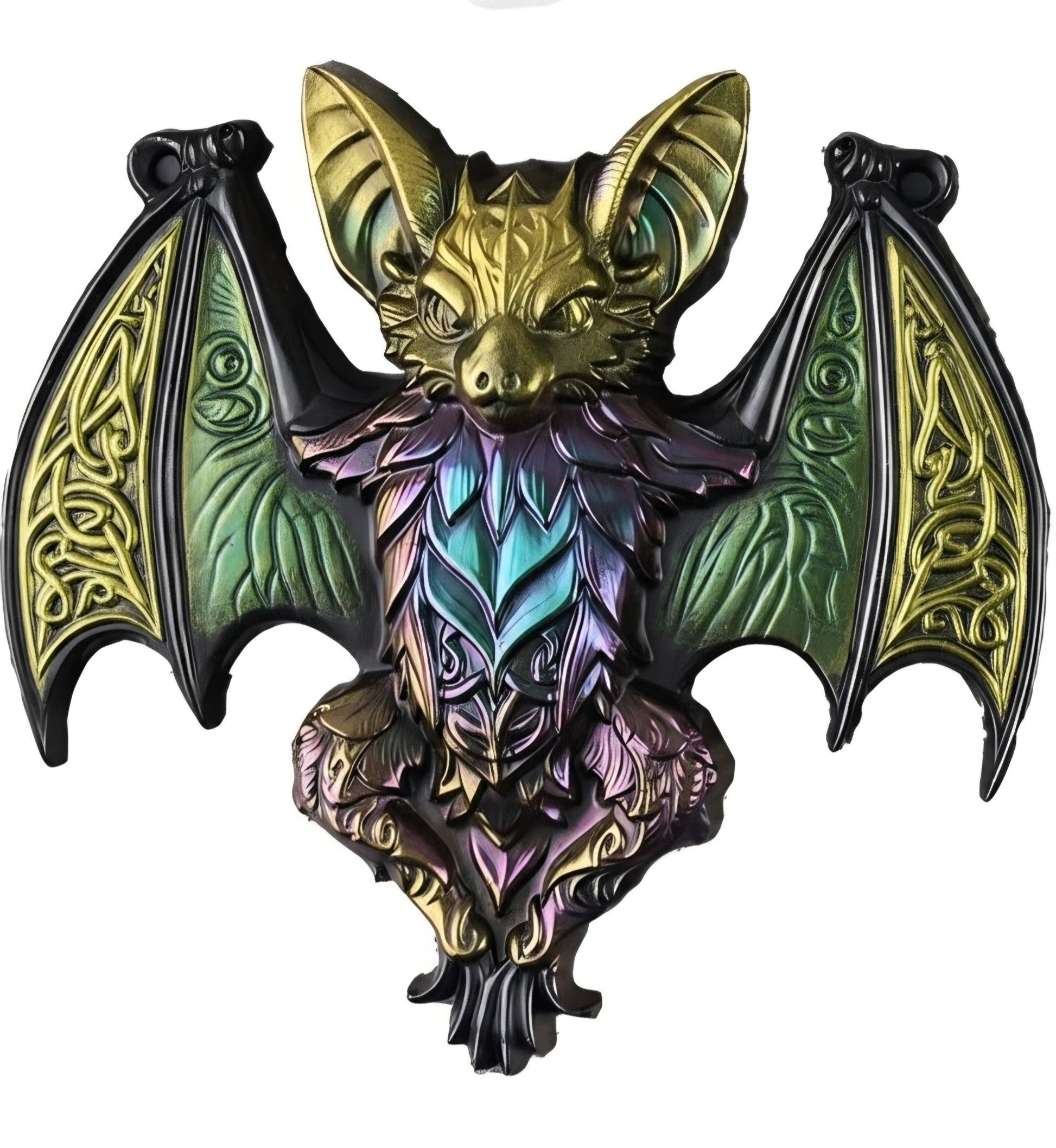 Goth Chic Bat Decoration – Purple & Black Night colorway, handcrafted resin art