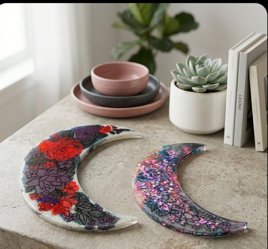 Custom Handmade Resin Crescent Moon Wall Art (Made to Order)