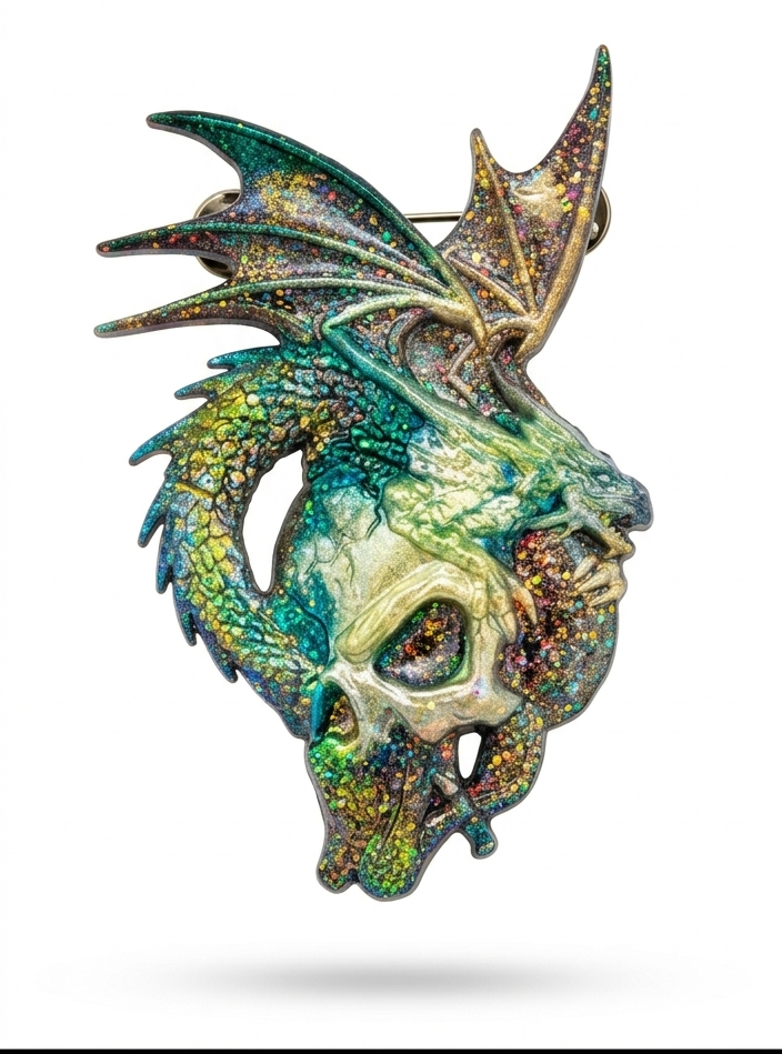 The Sovereign — Winged Dragon on Skull Resin Wall Art (Made to Order)