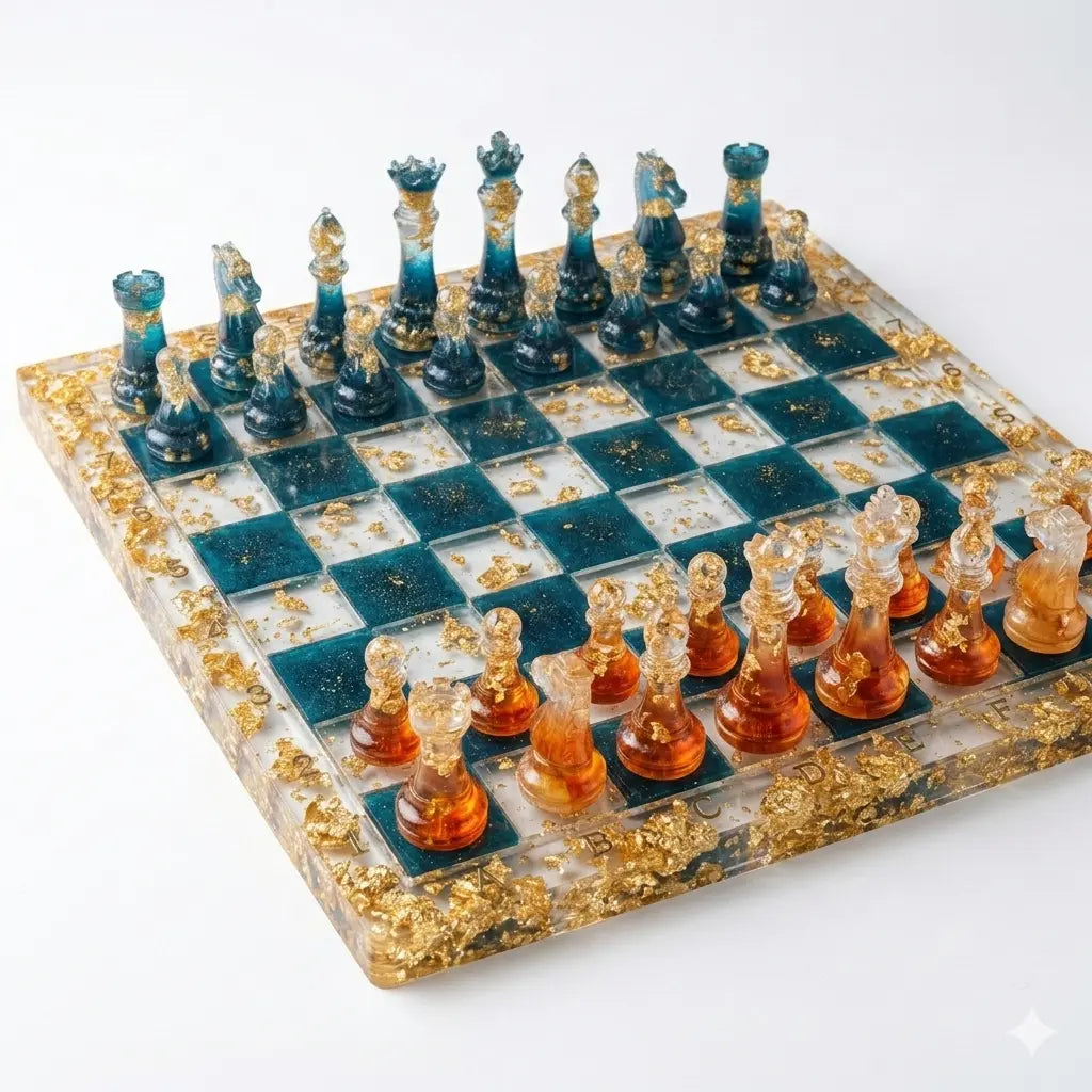 Handcrafted Resin Chess Set — Custom Board Game (Made to Order)