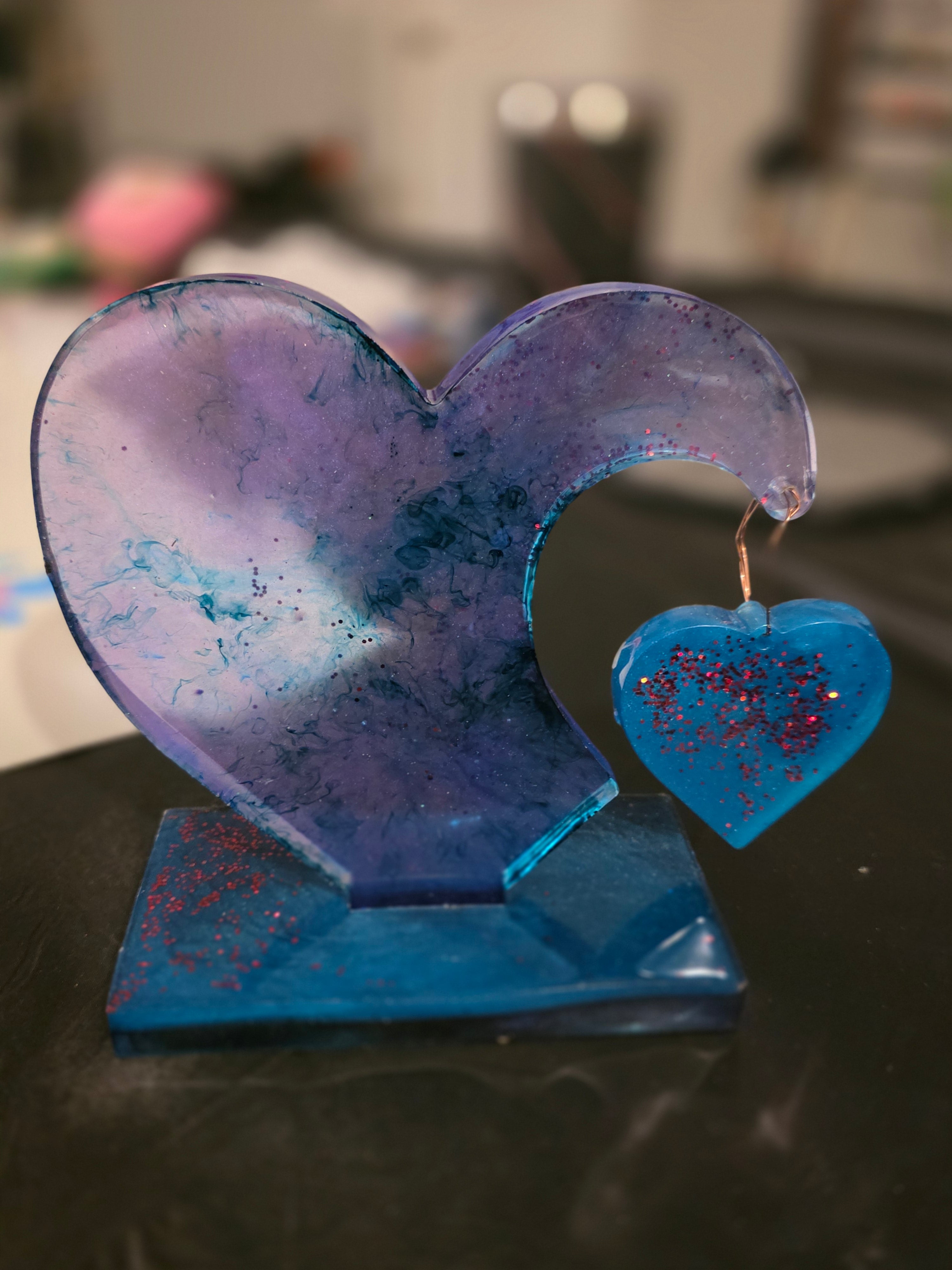 Custom Handmade Resin Heart Centerpiece (Made to Order)