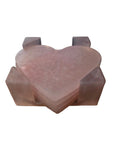 The Eternal Embers: Hand-Poured Heart Coaster Set with Matching Stand