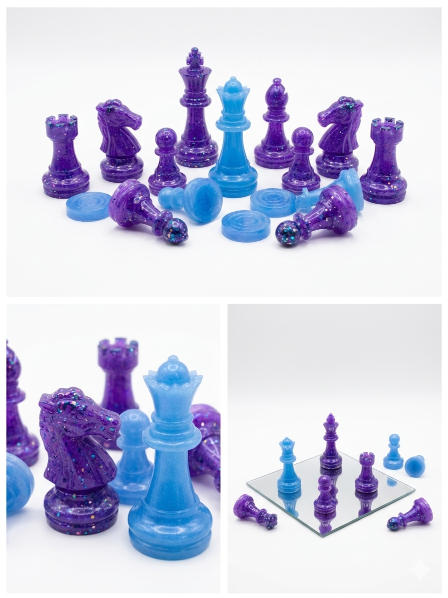 Handcrafted Resin Chess Set — Custom Board Game (Made to Order)