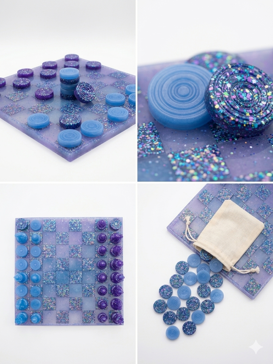 Handcrafted Resin Chess Set — Custom Board Game (Made to Order)
