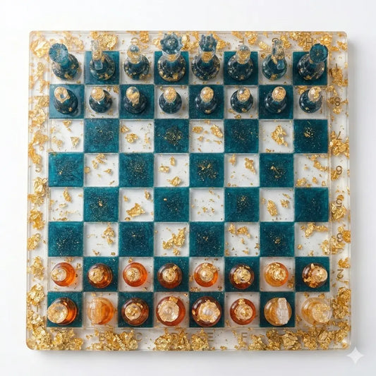 Handcrafted Resin Chess Set — Custom Board Game (Made to Order)