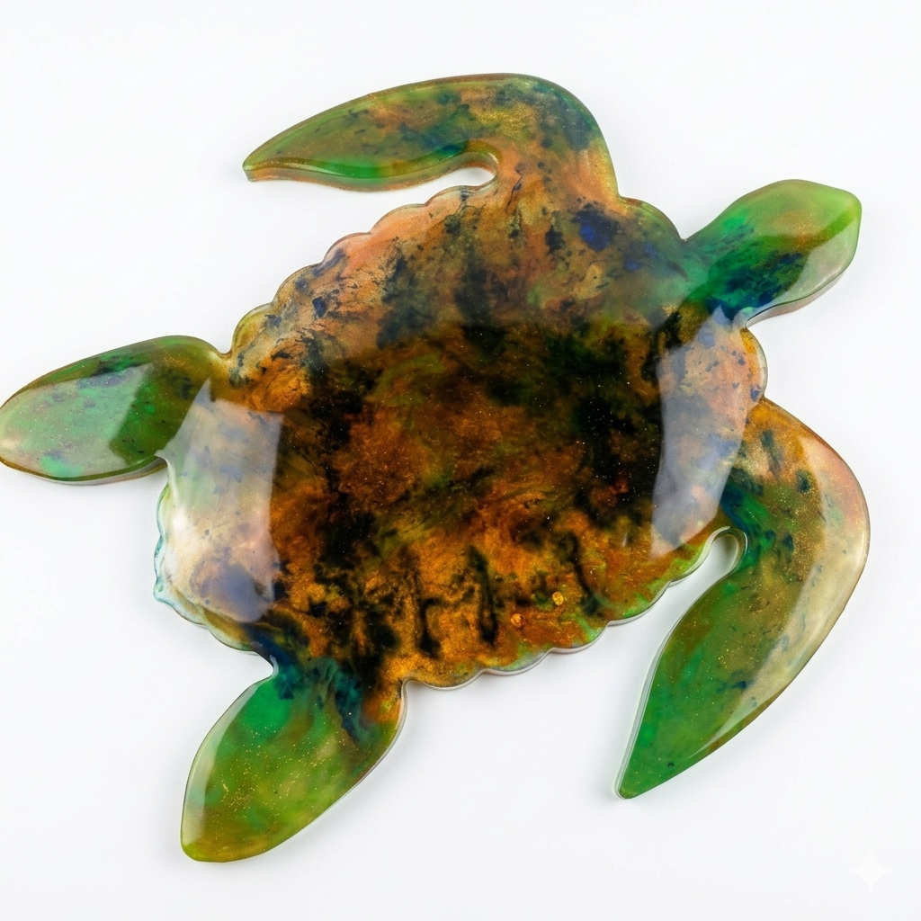 Handmade Resin Turtle Tray | Customizable Made-to-Order Decor